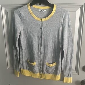 Old Navy gray cardigan with yellow detail ￼